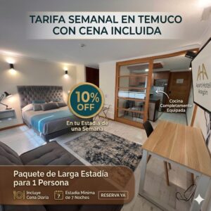 Tarifa Semanal en Temuco con Cena Incluida: 10% OFF | Apart Hotel Aragón