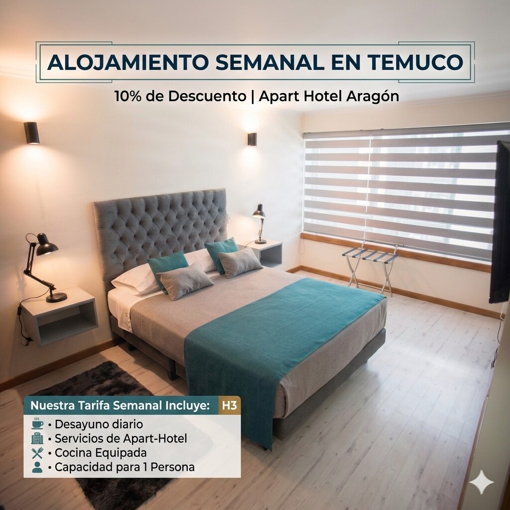 Alojamiento Semanal en Temuco: 10% de Descuento | Apart Hotel Aragón